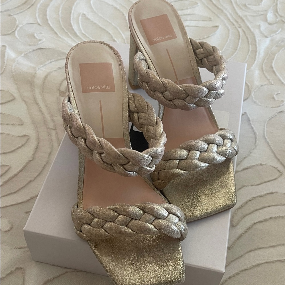 Dolce Vita Metallic Braided Heels